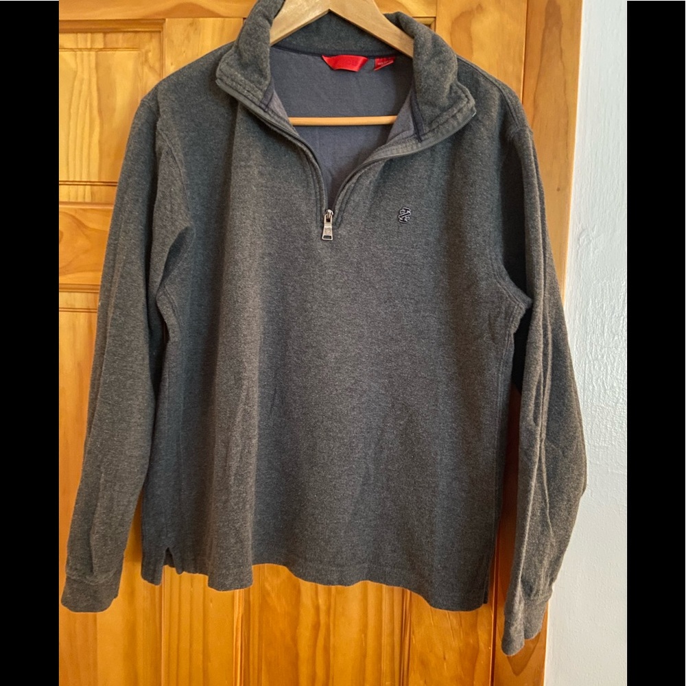 IZOD Men’s Gray Half Zip Cotton Top Size Med